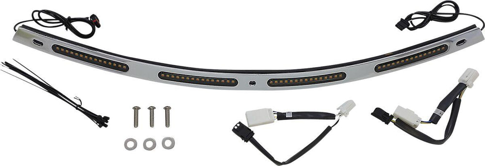 Custom Dynamics Genesis 4 Dynamic LED Batwing Windshield Trim For Harley Davidson FLHT 1584 2007-2008 Chrome Smoke