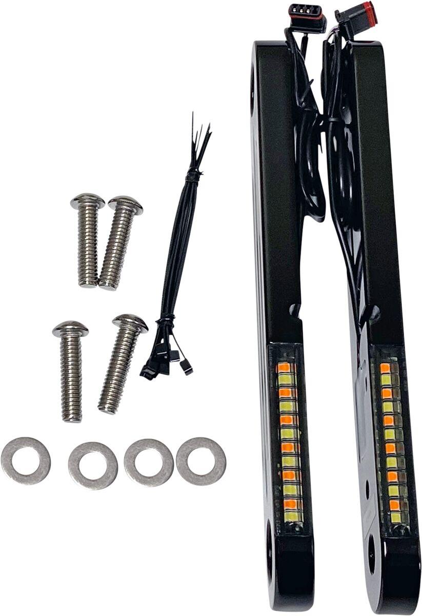Custom Dynamics ProBeam Dynamic Strips V2 Front Turn Signals For Harley Davidson FLH 1868 2021 Black Smoke