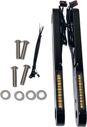 Custom Dynamics ProBeam Dynamic Strips V2 Front Turn Signals For Harley Davidson FLH 1868 2021 Black Smoke