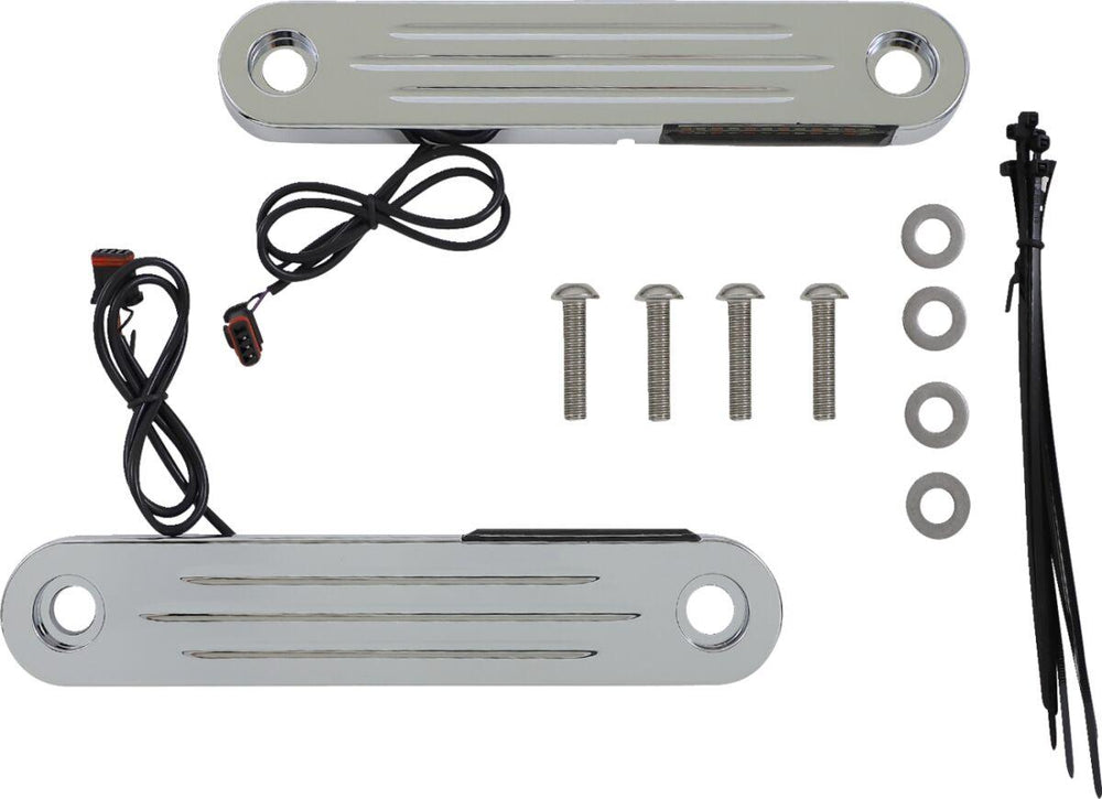 Custom Dynamics ProBeam Dynamic Strips V2 Front Turn Signals For Harley Davidson FLH 1868 2021 Chrome Smoke