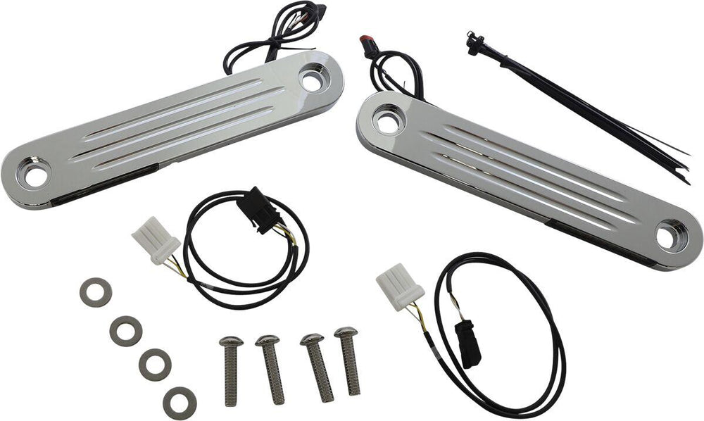 Custom Dynamics ProBeam Dynamic Strips V2 Front Turn Signals For Harley Davidson FLHT 1584 2007-2008 Chrome Smoke