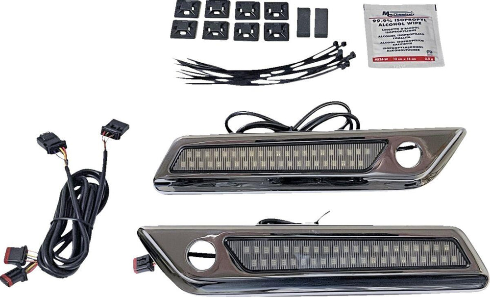 Custom Dynamics Saddlebag Latch Dual Color Accent Lights For Harley Davidson FLHRXS 1750 2017-2018 Smoke