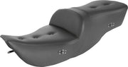 Saddlemen Heated Roadsofa Pillow Top Seat For Harley Davidson FLHR 1340 1997-1998 77.5 cm Long - Black