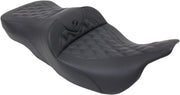 Saddlemen Heated Roadsofa Lattice Stitched Seat For Harley Davidson FLHR 1340 1997-1998 44.5 cm Long - Black