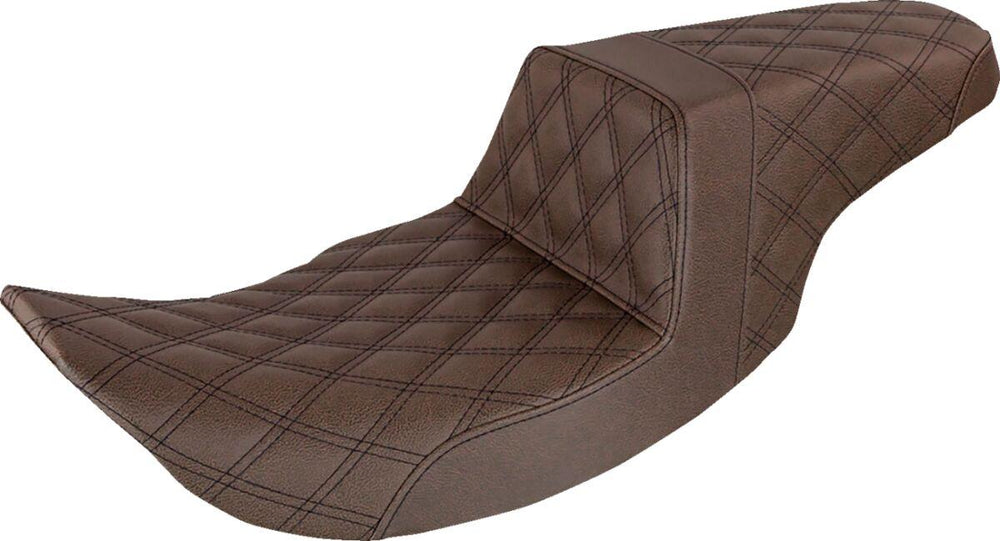 Saddlemen Full Lattice Stitch Step Up Seat For Harley Davidson FLHR 1340 1997-1998 - Brown