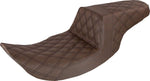 Saddlemen Full Lattice Stitch Step Up Seat For Harley Davidson FLHR 1340 1997-1998 - Brown
