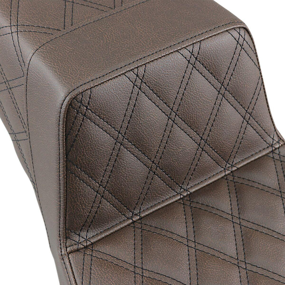 Saddlemen Full Lattice Stitch Step Up Seat For Harley Davidson FLHR 1340 1997-1998 - Brown