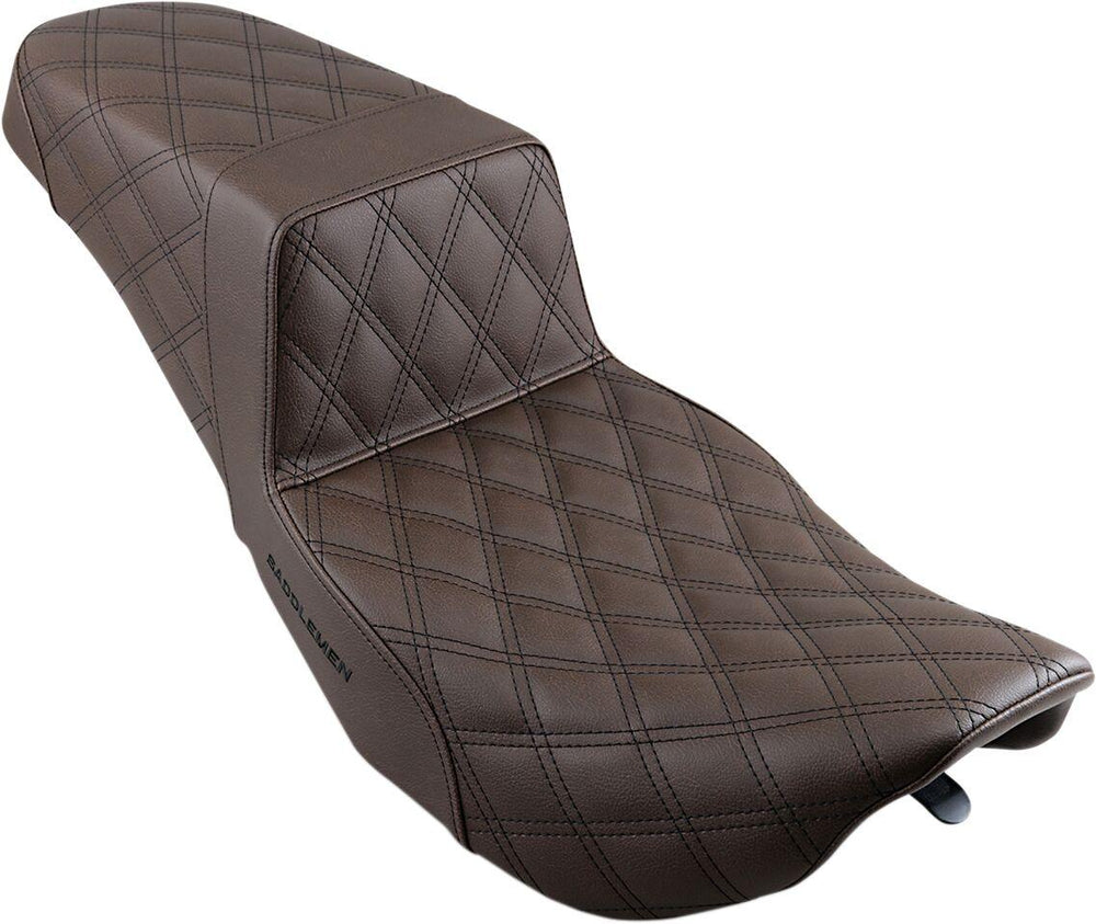 Saddlemen Full Lattice Stitch Step Up Seat For Harley Davidson FLHR 1340 1997-1998 - Brown
