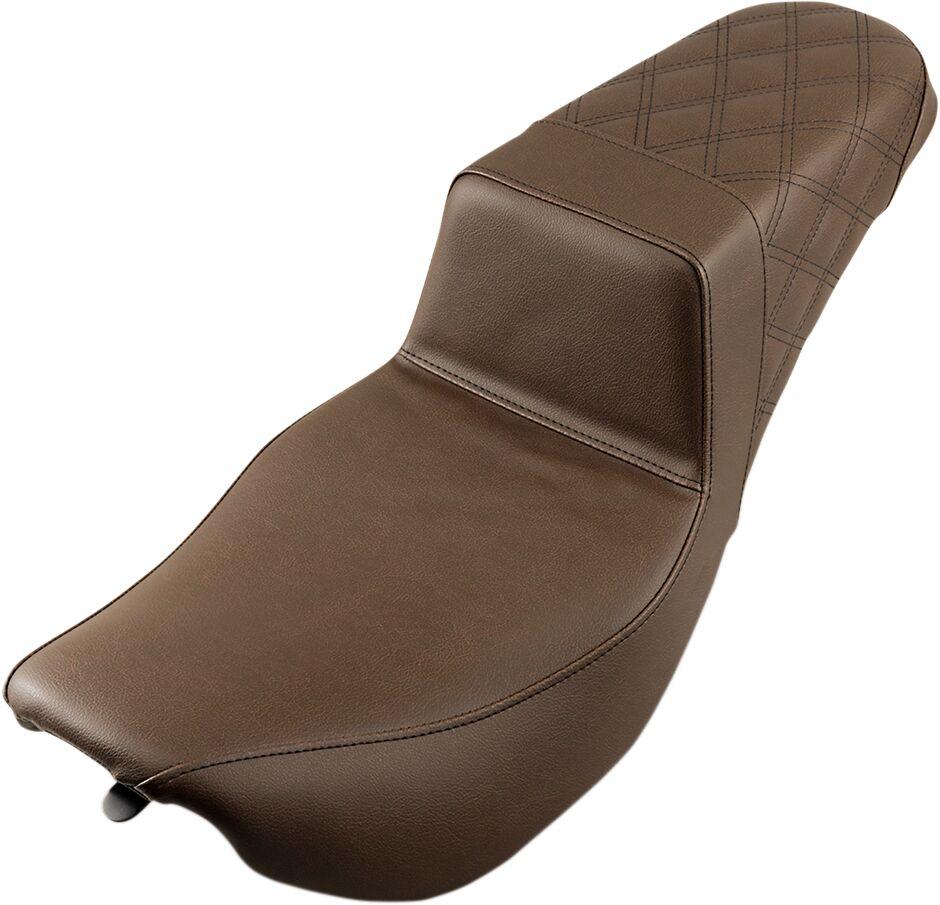 Saddlemen Rear Lattice Stitch Step Up Seat For Harley Davidson FLHR 1340 1997-1998 - Brown
