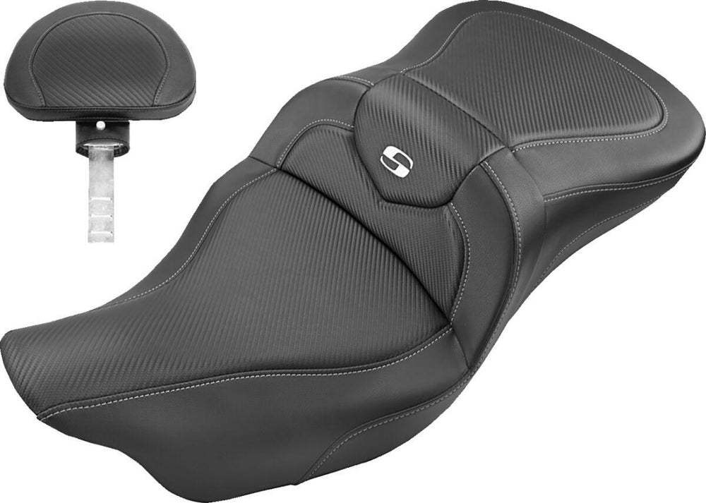 Saddlemen Roadsofa Carbon Fibre Seat For Harley Davidson FLHR 1584 2008 - Black