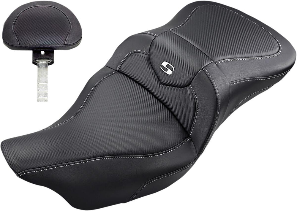 Saddlemen Roadsofa Carbon Fibre Seat For Harley Davidson FLHR 1584 2008 - Black