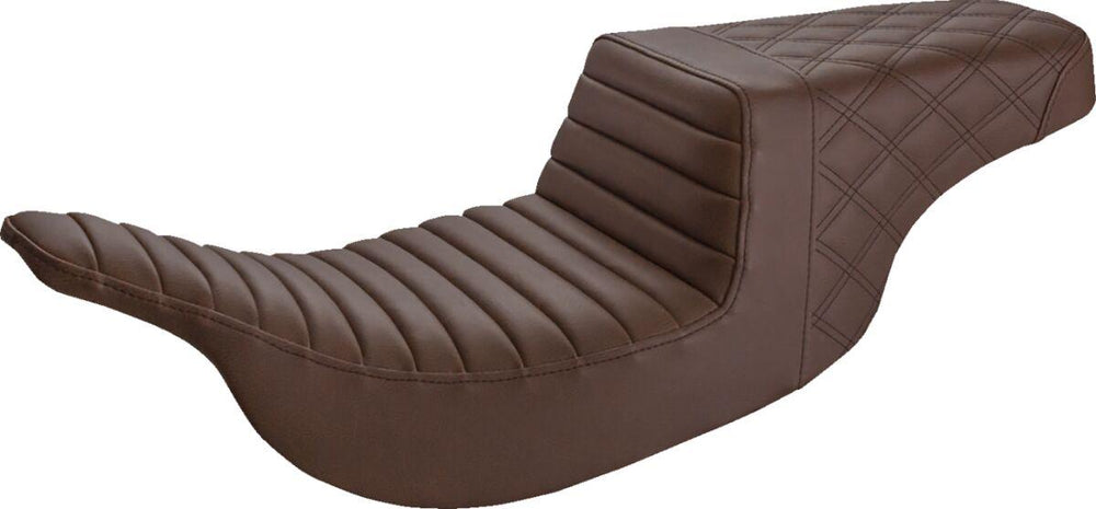 Saddlemen Front Tuck-n-Roll Step Up Seat For Harley Davidson FLHT 1340 1997-1998 - Brown