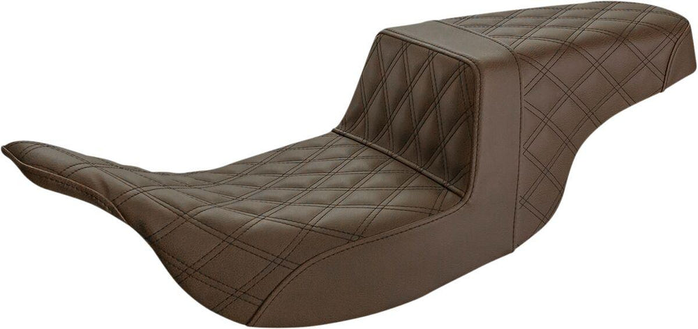 Saddlemen Full Lattice Stitch Step Up Seat For Harley Davidson FLHT 1340 1997-1998 - Brown