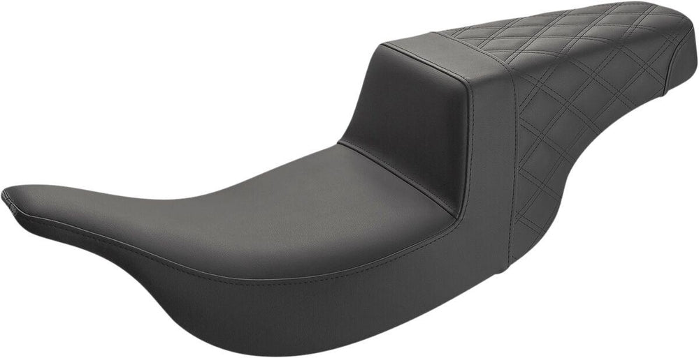 Saddlemen Rear Lattice Stitch Step Up Seat For Harley Davidson FLHT 1340 1997-1998 - Black