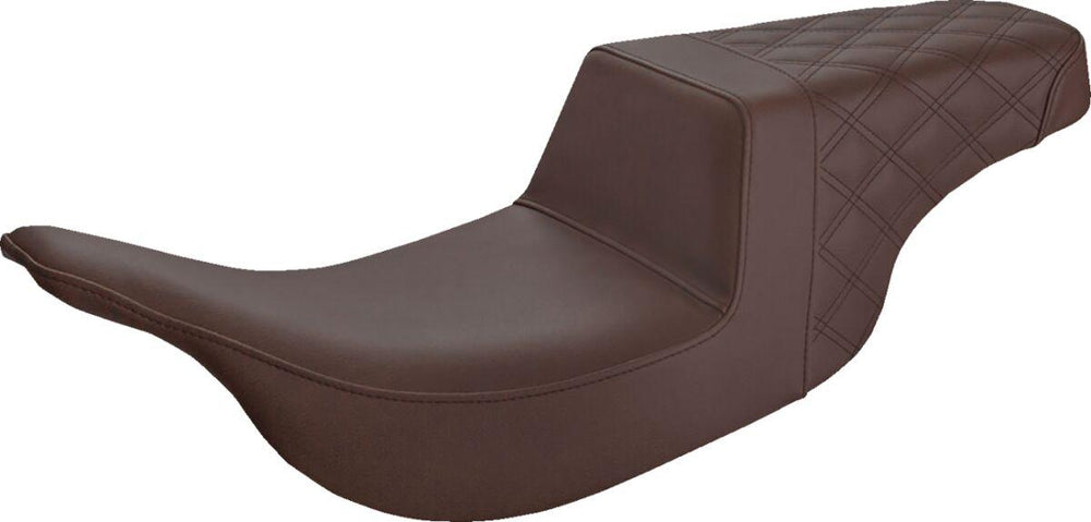 Saddlemen Rear Lattice Stitch Step Up Seat For Harley Davidson FLHT 1340 1997-1998 - Brown