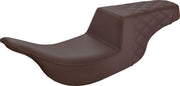 Saddlemen Rear Lattice Stitch Step Up Seat For Harley Davidson FLHT 1340 1997-1998 - Brown