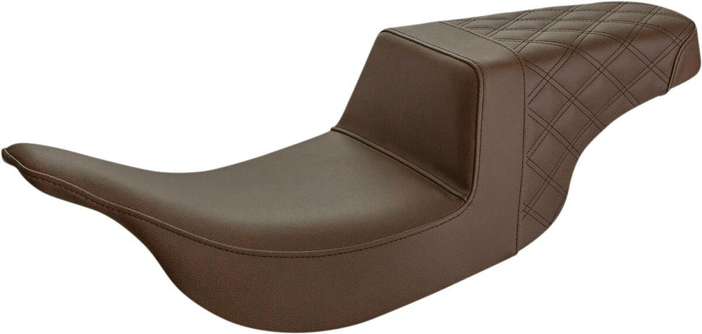 Saddlemen Rear Lattice Stitch Step Up Seat For Harley Davidson FLHT 1340 1997-1998 - Brown