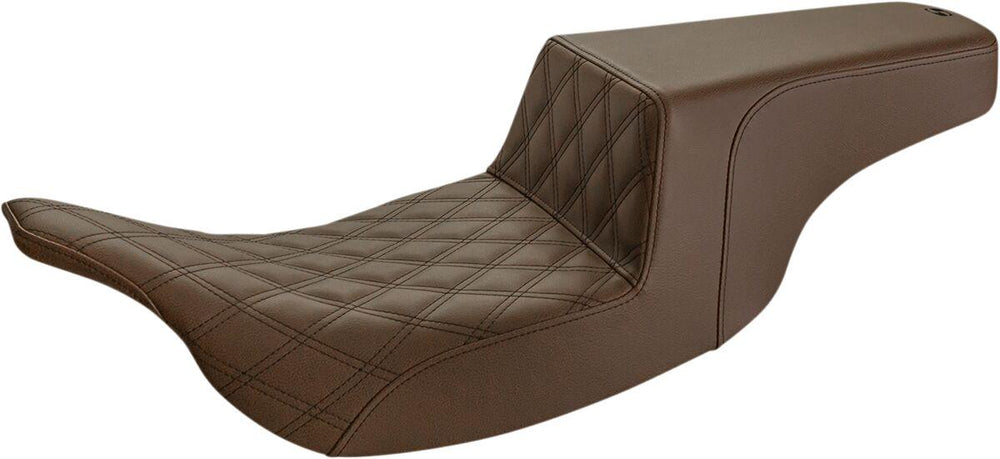 Saddlemen Front Lattice Stitch Step Up Seat For Harley Davidson FLHT 1340 1997-1998 - Brown