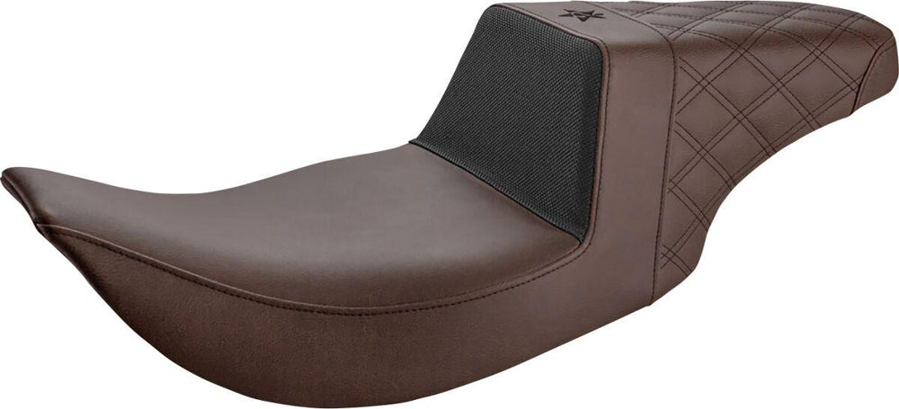 Saddlemen Unknown Industries Performance Black Gripper Seat For Harley Davidson FLHR 1340 1997-1998 75 cm Long - Brown
