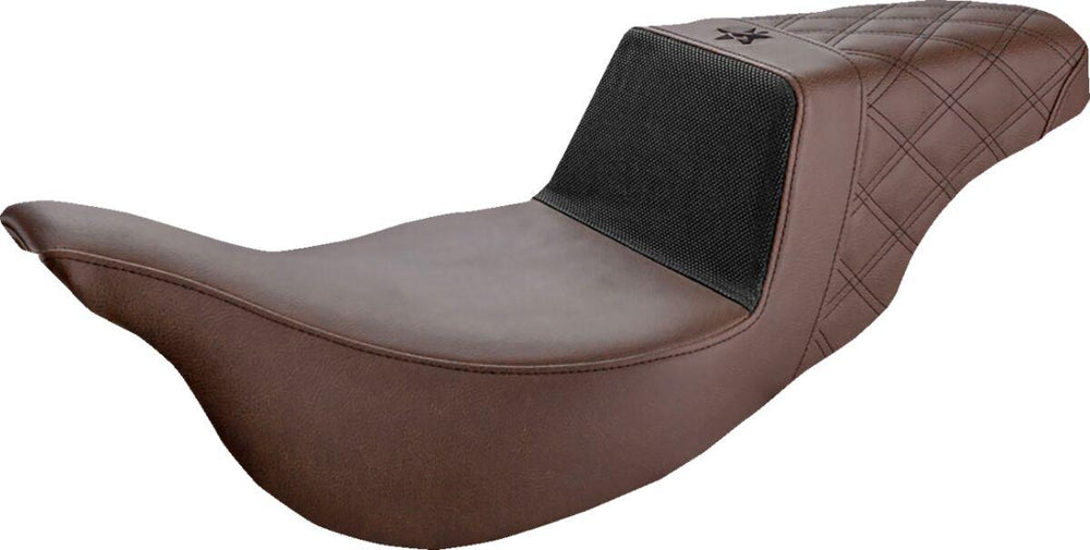 Saddlemen Unknown Industries Extended Reach Performance Gripper Seat For Harley Davidson FLHR 1584 2008 - Brown