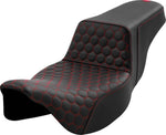 Saddlemen Honeycomb Step Up Extended Seat For Harley Davidson FLH 1868 2021 - Black Red