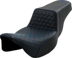 Saddlemen Honeycomb Step Up Extended Seat For Harley Davidson FLH 1868 2021 - Black Blue