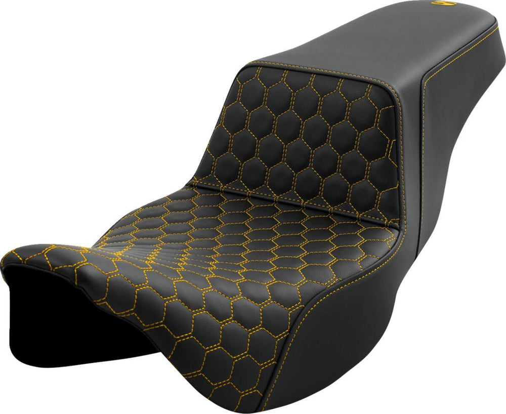 Saddlemen Honeycomb Step Up Extended Seat For Harley Davidson FLH 1868 2021 - Black Gold