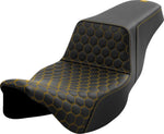 Saddlemen Honeycomb Step Up Extended Seat For Harley Davidson FLH 1868 2021 - Black Gold