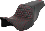Saddlemen Honeycomb Step Up Seat For Harley Davidson FLH 1868 2021 - Black Red