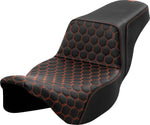 Saddlemen Honeycomb Step Up Extended Seat For Harley Davidson FLH 1868 2021 - Black Orange