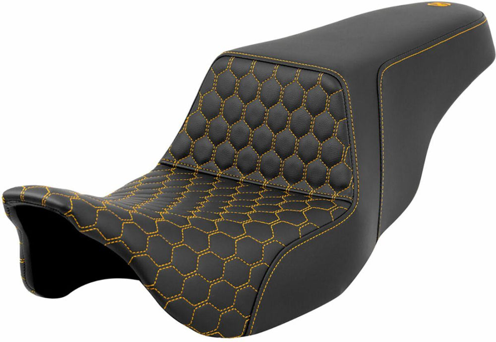 Saddlemen Honeycomb Step Up Seat For Harley Davidson FLH 1868 2021 - Black Gold