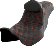 Saddlemen Pro Series SDC Performance Grip Carbon Fiber Seat For Harley Davidson FLH 1868 2021 - Black Red