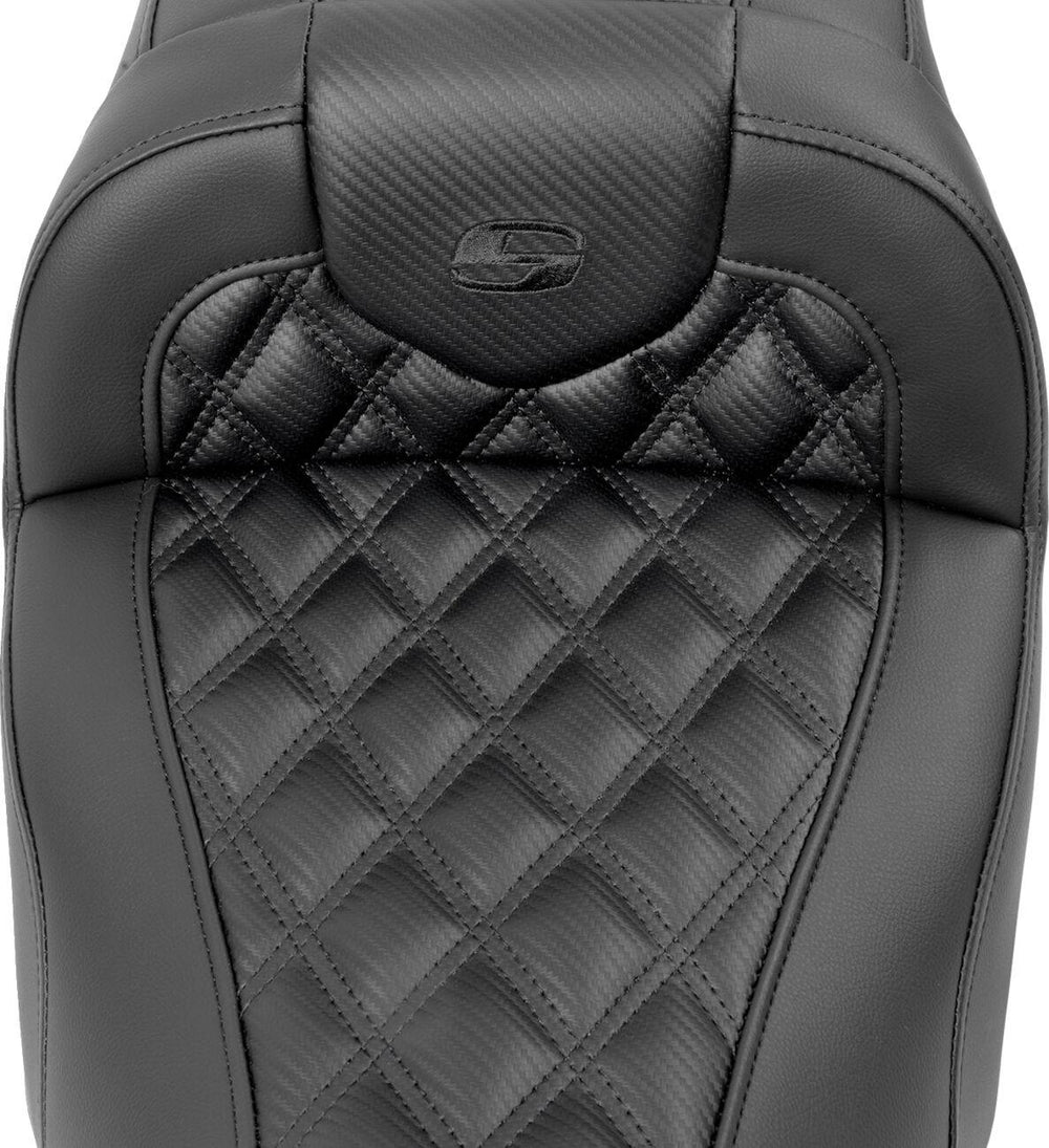 Saddlemen Roadsofa Lattice Stitch Seat For Harley Davidson FLHX 1923 2024 - Black