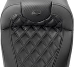 Saddlemen Roadsofa Lattice Stitch Seat With Backrest For Harley Davidson FLHX 1923 2024 - Black