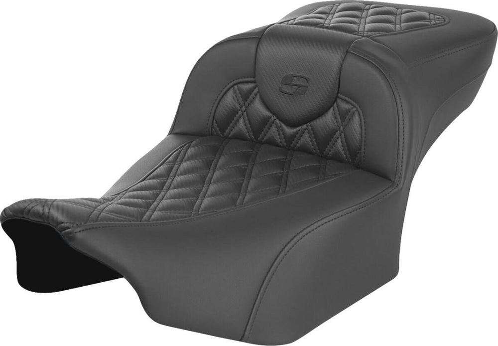 Saddlemen Roadsofa Extended Reach Carbon Fibre Seat For Harley Davidson FLHX 1923 2024 - Black
