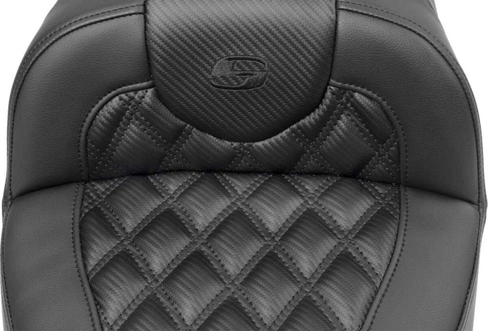 Saddlemen Roadsofa Extended Reach Carbon Fibre Seat For Harley Davidson FLHX 1923 2024 - Black