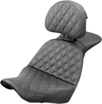 Saddlemen Explorer Lattice Stitch Seat With Backrest For Harley Davidson FLSB 1750 2018-2024 - Black