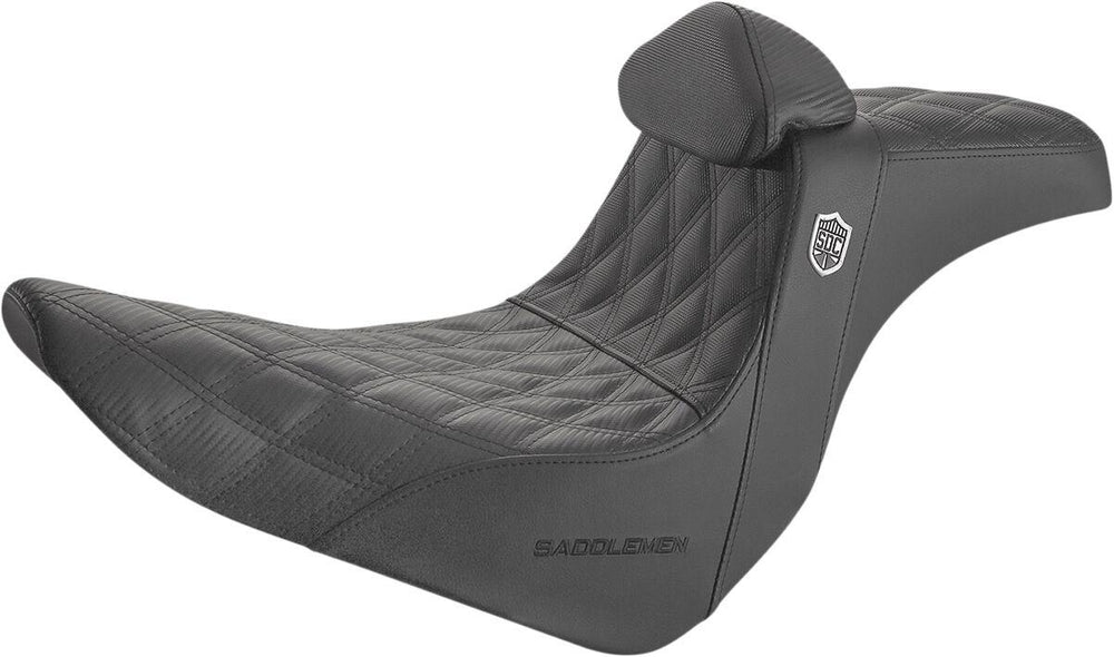 Saddlemen Pro Series SDC Performance Grip Seat With Backrest For Harley Davidson FLSB 1750 2018-2024 - Black