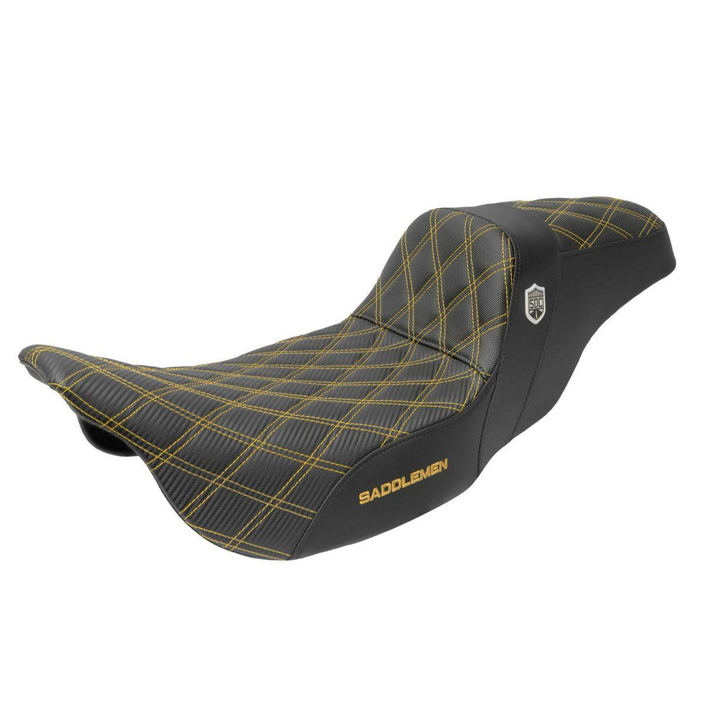 Saddlemen Pro Series SDC Performance Grip Seat For Harley Davidson FLH 1868 2021 - Black Yellow
