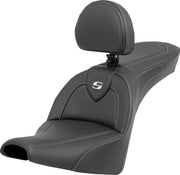 Saddlemen Roadsofa Carbon Fibre Seat With Backrest For Harley Davidson FXBB 1750 2018-2020 - Black