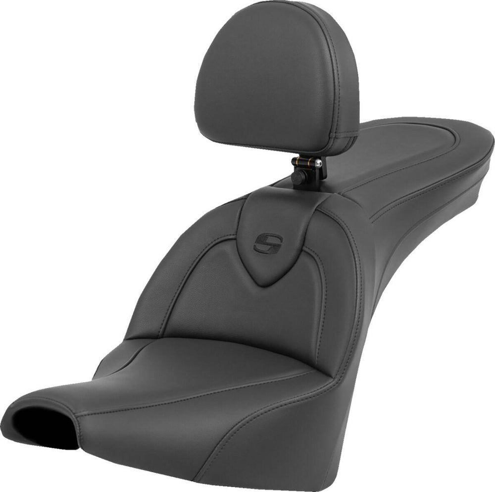 Saddlemen Roadsofa Standard Reach Seat With Backrest For Harley Davidson FXBB 1750 2018-2020 - Black