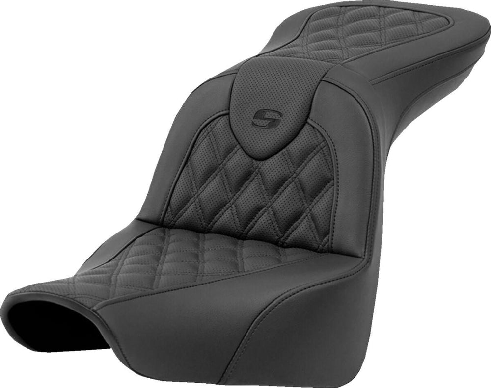Saddlemen Roadsofa Lattice Stitch Seat For Harley Davidson FLSB 1750 2018-2024 - Black