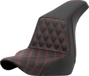 Saddlemen Lattice Stitch Step Up Seat For Harley Davidson FLSB 1750 2018-2024 - Black Red