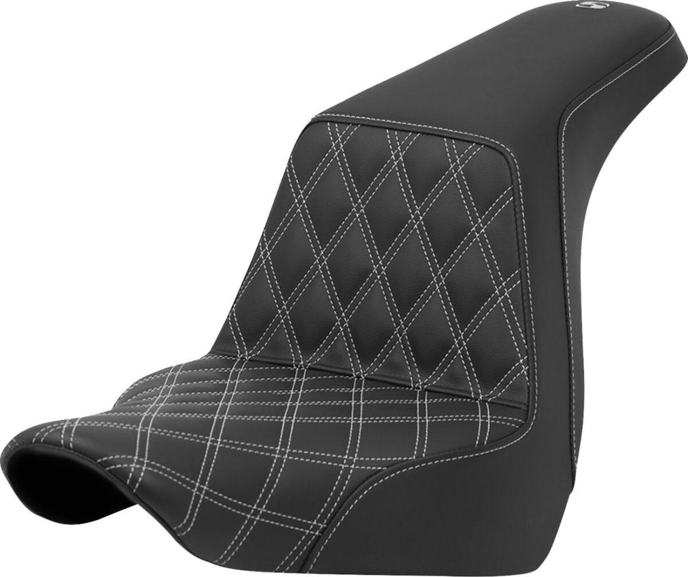 Saddlemen Lattice Stitch Step Up Seat For Harley Davidson FLSB 1750 2018-2024 - Black Silver