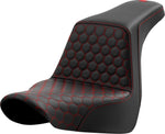 Saddlemen Honeycomb Step Up Seat For Harley Davidson FLSB 1750 2018-2024 - Black Red
