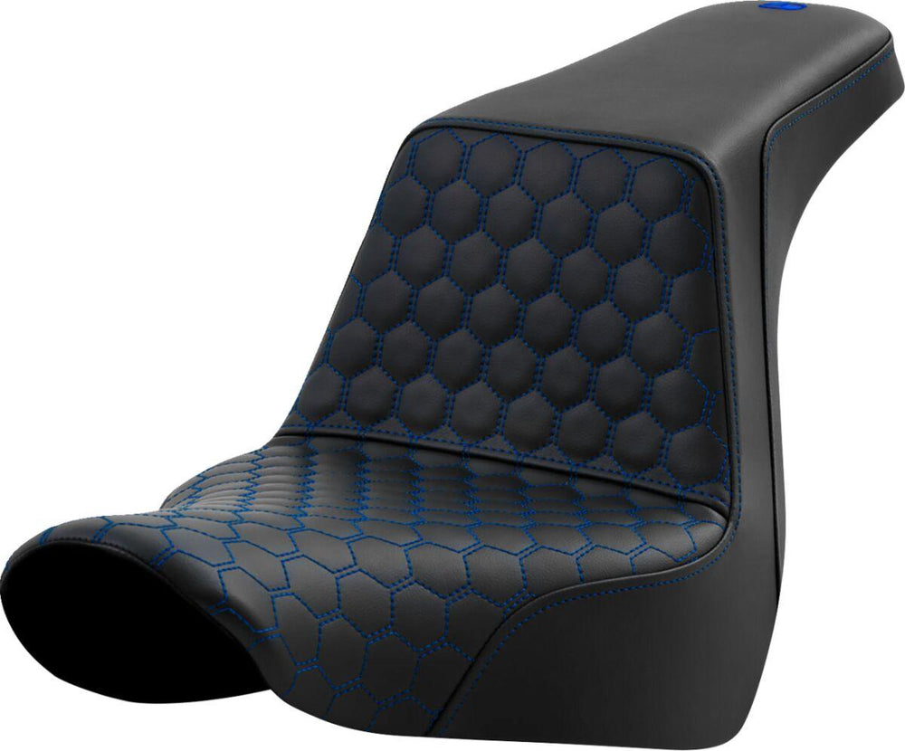 Saddlemen Honeycomb Step Up Seat For Harley Davidson FLSB 1750 2018-2024 - Black Blue
