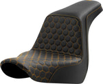 Saddlemen Honeycomb Step Up Seat For Harley Davidson FLSB 1750 2018-2024 - Black Gold