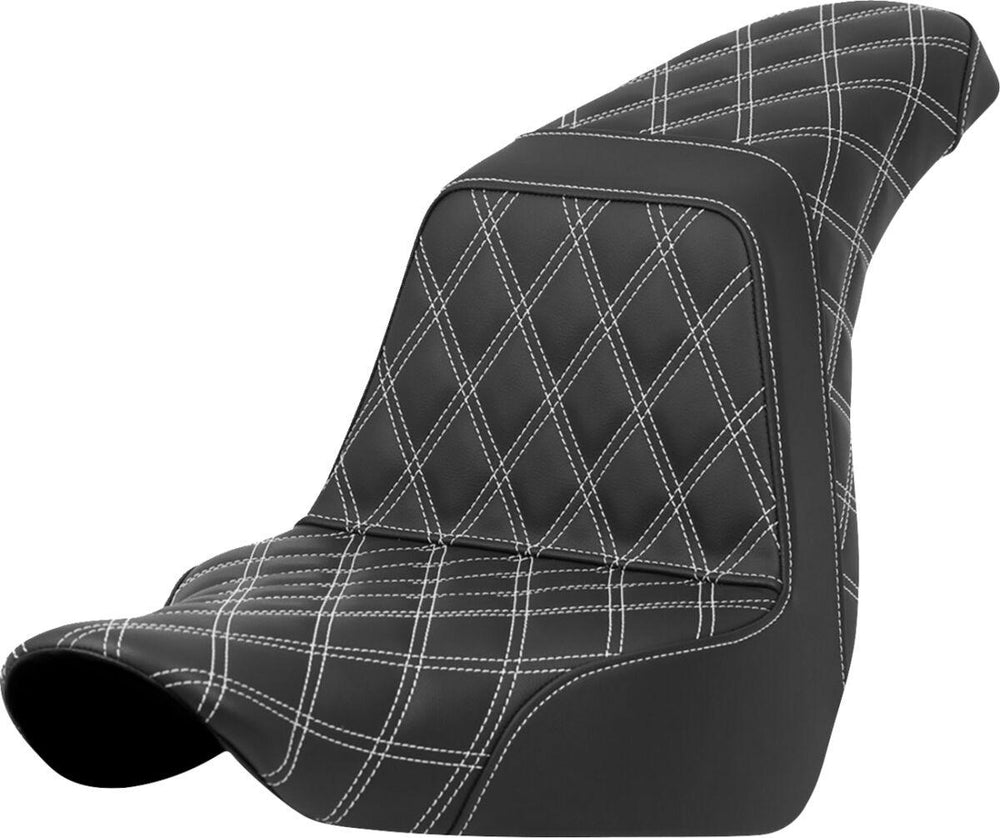 Saddlemen Lattice Stitch Step Up Seat For Harley Davidson FLSB 1750 2018-2024 - Black White