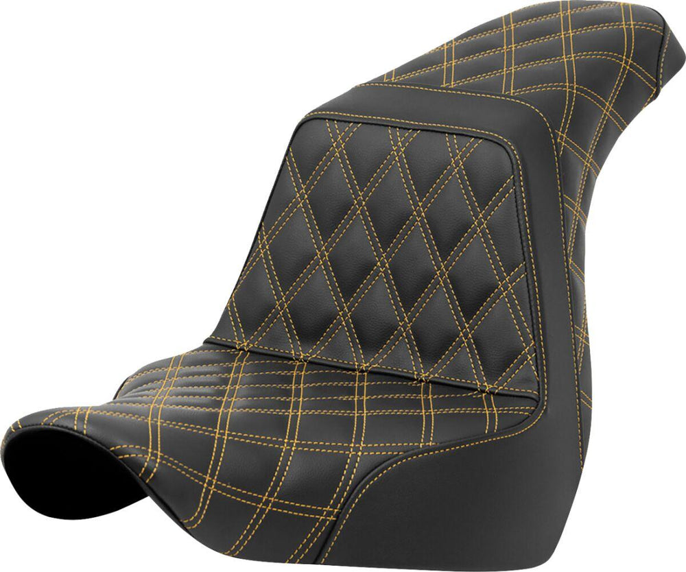 Saddlemen Lattice Stitch Step Up Seat For Harley Davidson FLSB 1750 2018-2024 - Black Gold
