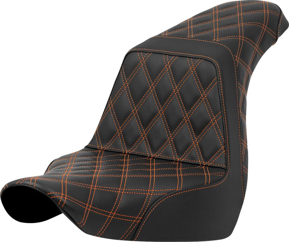 Saddlemen Lattice Stitch Step Up Seat For Harley Davidson FLSB 1750 2018-2024 - Black Orange